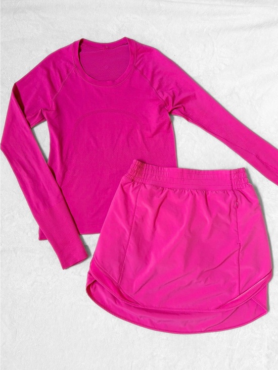 lululemon athletica Tops - Lululemon Swiftly Tech + Hotty Hot Long Skirt Set – Sonic Pink – Size 6